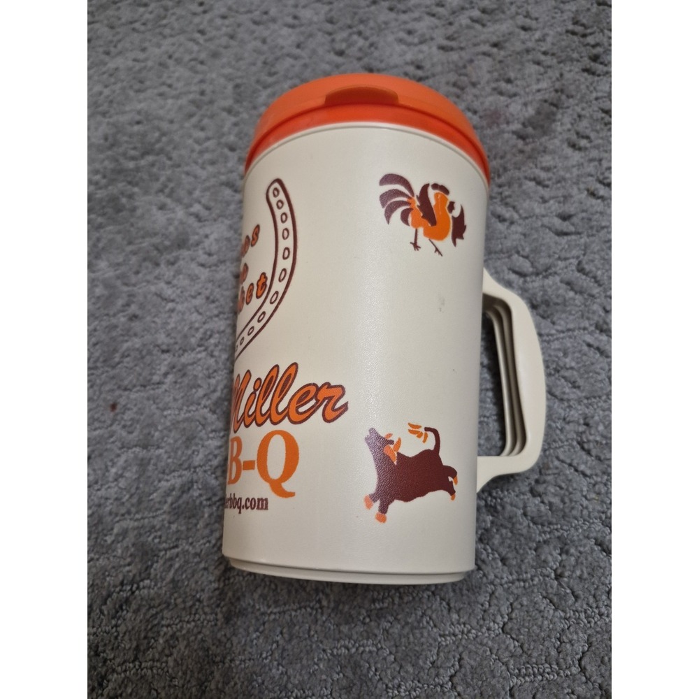 Bill Miller Bar-B-Q Texas Tea Bucket Aladdin Insulated Mug Cup 34oz W/ Lid - Picture 2 of 5